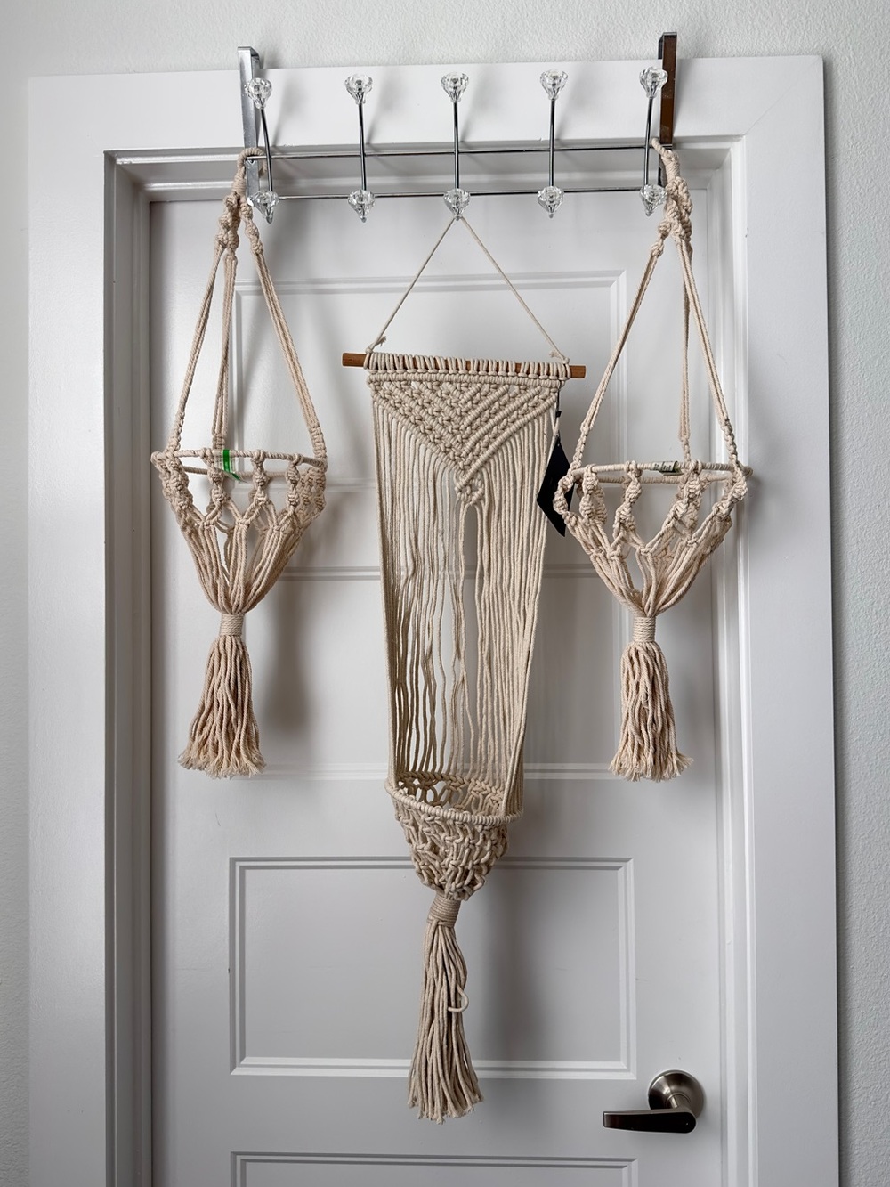 ✨New Boho Hanging Small Plant Pot
Holders Set Woven Macrame Fringe Beige (all 3)